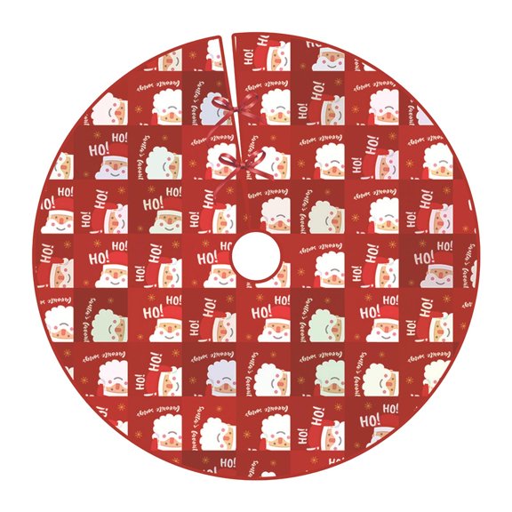 LYCAQL Christmas Tree Skirt 24 Inch Cute Santa Claus Gives Gifts Tree Skirt Decorations for Xmas, Party and Holiday Seasonal Ornaments