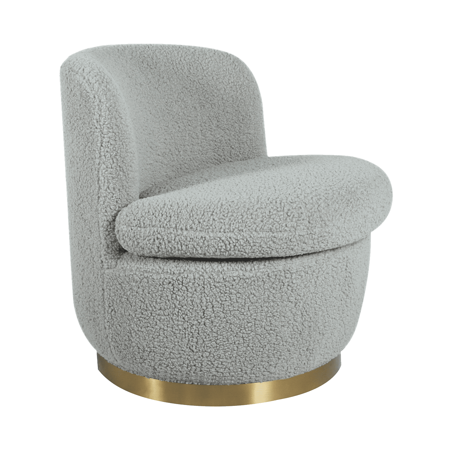 14 Karat Home Modern Upholstered Swivel Chair Accent Chair Metal Base