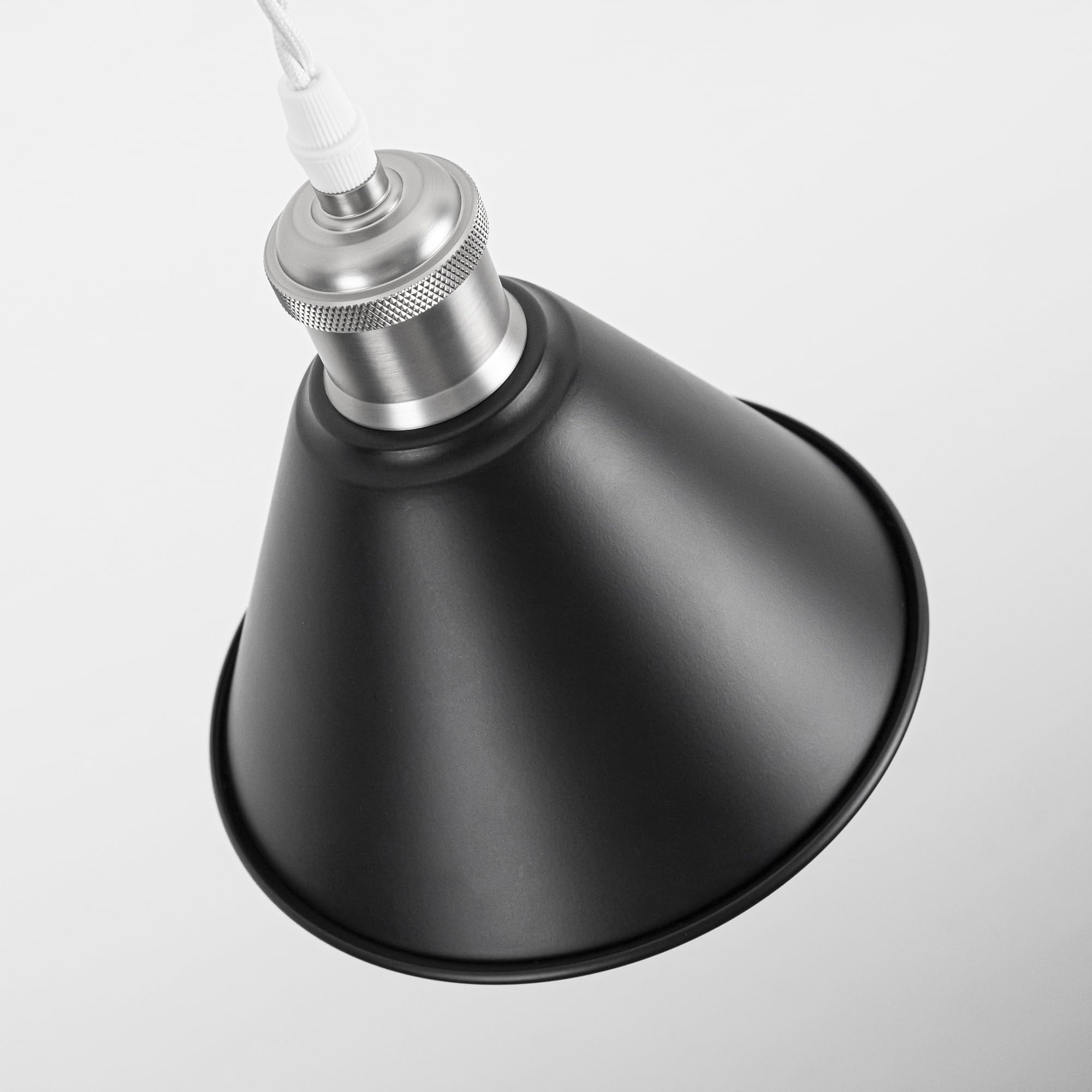 KAYYELAMP Plug in Cable Track Rail with Adjustable Cord Black Track Lighting Fixture Matt Nickel E26 Base H-Type Vintage Design for Kitchen Loft(No Bulb)