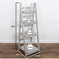 thumbnail image 4 of Milltown Merchants Distressed Ladder Shelf - Rustic Leaning Bookshelf - Light Grey, 4 of 6