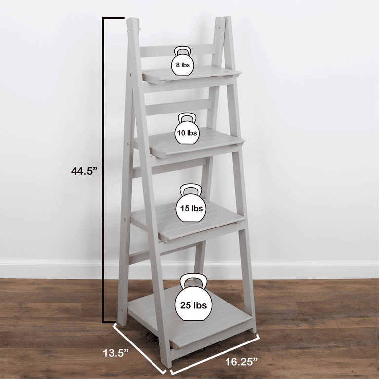 Rustic gray ladder shelf discount