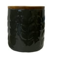 thumbnail image 4 of Tabletops Gallery 3 Piece Embossed Ebony Canister Set White, Gray and Black Canisters with Bamboo Lids, 4 of 7