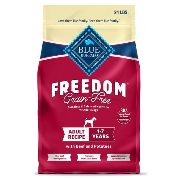 Blue Buffalo Freedom Grain-Free Natural Adult Dry Dog Food, Beef & Potatoes, 24-lb. Bag