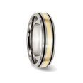 thumbnail image 4 of Mens 6mm Antiqued Titanium Wedding Band Ring with 14K Gold Inlay, 4 of 6