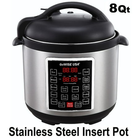GoWISE USA 8-Quart 10-in-1 Electric Programmable Pressure Cooker (Stainless (Best Electric Pressure Cooker 2019)