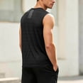thumbnail image 5 of LEKWK Mens Cooling Shirt Sleeveless Athletic Crewneck Textured Mesh Panel Tank Top Lightweight Breathable Quick Dry Tees Workout Gym Running Tops Black XXXXXL, 5 of 6