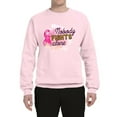 thumbnail image 3 of Wild Bobby, Nobody Fights Alone Watercolor Sparkles Breast Cancer Awareness Unisex Crewneck Graphic Sweatshirt, Light Pink, Large, 3 of 5
