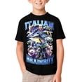 thumbnail image 4 of T-Shirt Garçon Fille Italien Animal Brainro Col Rond Manches Courtes Tee Shirt Hauts pour Enfants Ados, 4 of 8