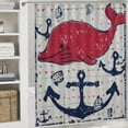 thumbnail image 6 of Orinice Whale Anchors Smile Bathroom Decor Set Colorful Luxurious Graphic Print Polyester Fabric Fashion Shower Curtain Set with Hooks, 100% Polyester Washable Shower Curtain, Multi-Size Options 60x72, 6 of 7
