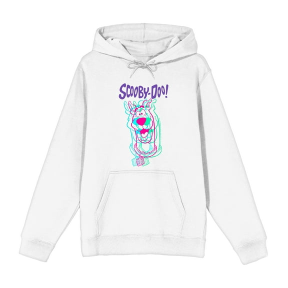 Scooby-Doo 3D Line Art Adult White Long Sleeve Hoodie-Medium