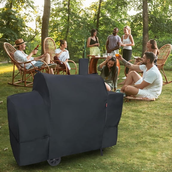 Outdoor Grill Cover for  CC2036F Barrel Charcoal Grill,  Waterproof 600D Heavy Duty BBQ Grill Cover, Charcoal Smoker Grill Covers Fit  CC Series Grills