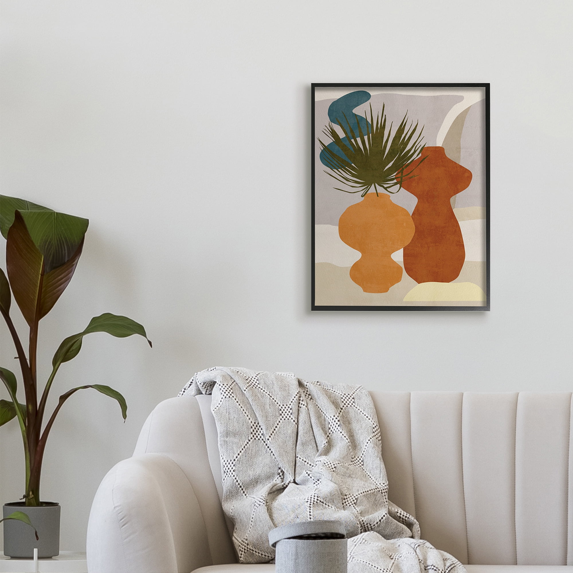 Western Abstract Vases Brown Orange Green 24 in x 30 in Framed Painting Art Print, by Stupell Home Décor