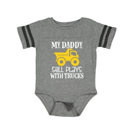 

Inktastic Construction My Daddy Still Plays with Trucks Gift Baby Boy or Baby Girl Bodysuit