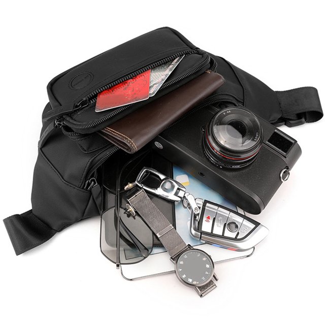 Fiudx Riñonera Versátil Tipo Bandolera, Bolso de Hombro de Gran Capacidad, Nailon Resistente, para Deportes Al Aire Libre, Uso Diario Cómodo, Correa Ajustable.