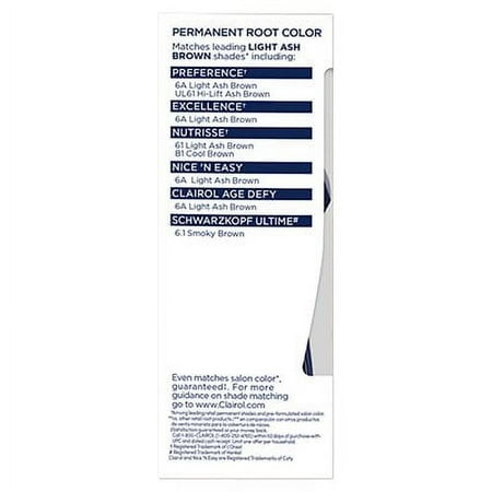 (2 Pack) Clairol Root Touch-Up Permanent Hair Color, 6A Light Ash Brown (2 pack)