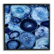 Stupell Blue Geode Crystals Arrangement Abstract Painting Black Framed Art Print Wall Art