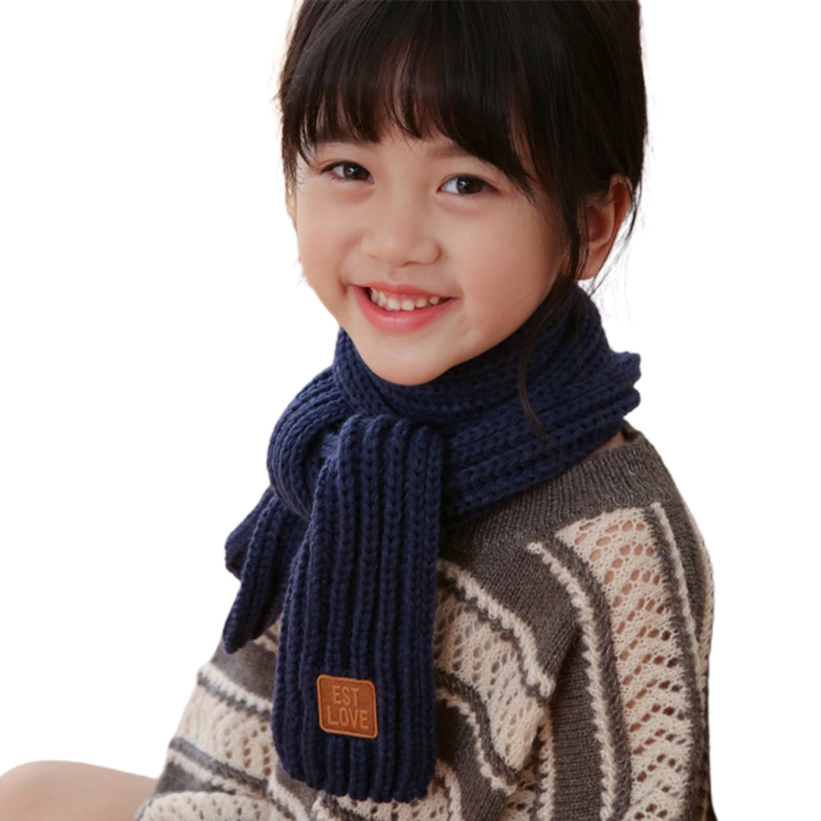 Childrens Scarf Korean Style New Versatile Striped Knitted Wool For Boys  And Girls Baby Warm Little Kid Neck Scarf - Kids' Fashion - Temu Belgium