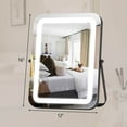 thumbnail image 3 of Gymax Miroir de Maquillage à DEL 3 Couleurs 16 Pieds' x 12 Pieds' Rotation à 360° Gradable Commande Tactile Noir, 3 of 9
