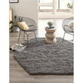 thumbnail image 1 of Unique Loom 3151306 6 x 6 ft. Solid Shag Octagon Rug, Graphite Gray, 1 of 2