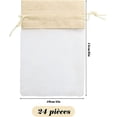 thumbnail image 2 of Bolsitas de organza de yute, 24 bolsas de regalo de organza de 10 × 15 cm con cordón reutilizable para bodas, joyas, dulces, festivales, 2 of 5