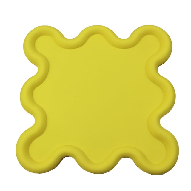 Tapete para tazas de PVC con forma irregular, resistente al calor, impermeable, para el hogar, para cocina, amarillo