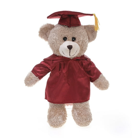 Made by Aliens Short Pile Bear Plush Stuffed Animal Toys Present Gifts for Graduation Day, Personalized Text, Name or Your School Logo on Gown, Best for Any Grad School Kids 12 Inches
