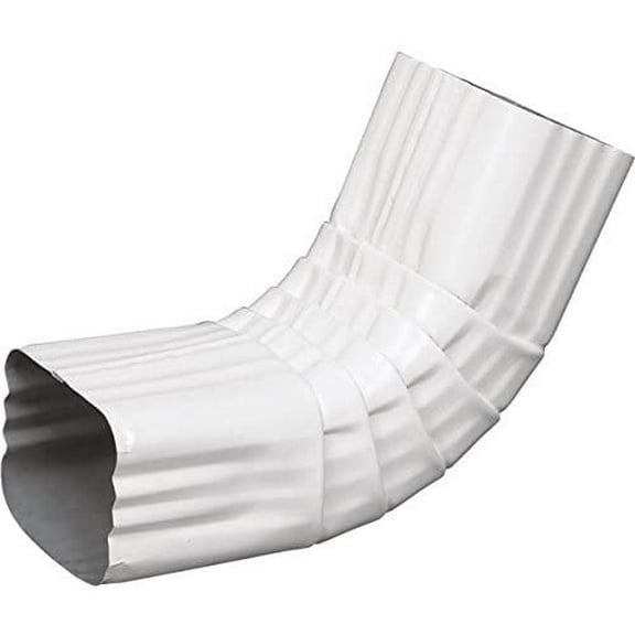 33064 Gutter Front Elbow, Style A, 75 Degree, White Galvanized Steel, 2 x 3-In. - Quantity 30