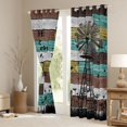 thumbnail image 3 of jejeloiu Vintage Windmill Black Out Curtains,Country Farmhouse Lodge Curtains Pack of 2 (42x63 Each) For Adults, 3 of 6