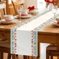 thumbnail image 5 of Spring Tulip Table Runner 72 Inches, Botanical Budding Flowers Green Lattice Bed Runner Dresser Scarves Tabletop for Indoor Outdoor Parties/Ceremony/Banquet, 16" x 72", 5 of 9