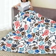 thumbnail image 6 of Honeii Sport Items Print Fleece Blanket - Throw Blanket for Bed, Sofa, Couch, Camping, and Travel , Microplush Ultra Soft Warm Blanket-80"x60", 6 of 7