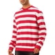 thumbnail image 4 of SUDADERAS PARA HOMBRES INSPIRE CHIC Cuello Redondo de Rayas de Contraste de Manga Larga Ajuste Regular Suéter S Rojo Blanco, 4 of 6