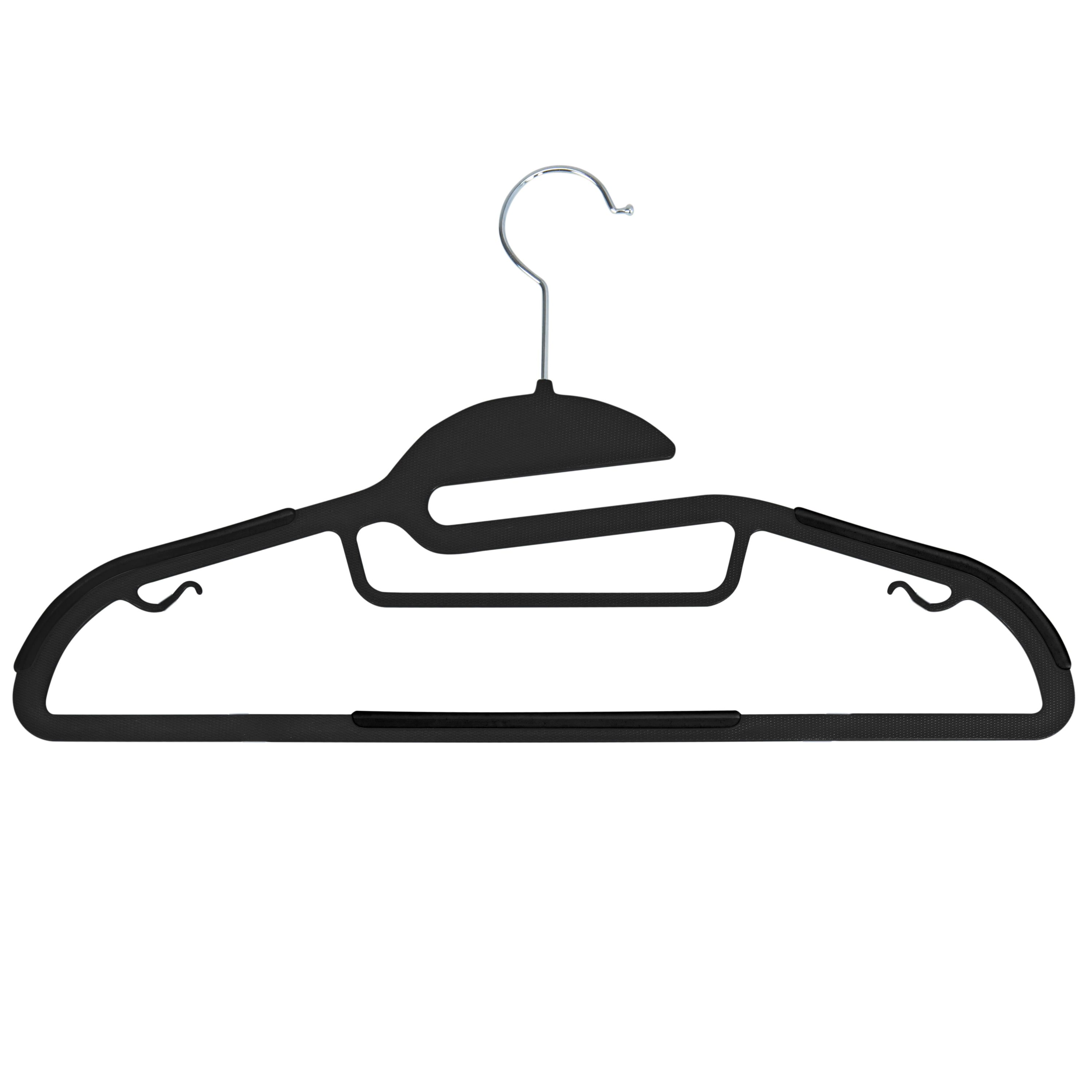 Simplify 64 Pack Plastic Ultimate Shirt Hanger in Black