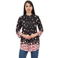 thumbnail image 4 of Phagun Women's Shirt Floral Digital Printed Black Top With Full Sleeve Tunic - 4, 4 of 8
