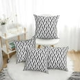 Black White Wave Pattern Decorative Throw Pillow Covers 4 Packs, Pillow