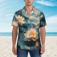 thumbnail image 5 of Picia Mountain Lotus Serenity Gentle Cotton Regular Fit Short Sleeve Casual Hawaiian Shirt for Men-Large, 5 of 8