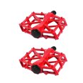 thumbnail image 2 of Mountain Bike Pedals Aluminum Alloy Stable Hollow Design Light Weight High Strength Wide Road Bike Pedal Set Red, 2 of 9