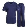 thumbnail image 1 of Traje de enfermería uniforme de enfermera transpirable dentista médicos salón camisa pantalones ropa conjunto mujeres manga corta XL, 1 of 8