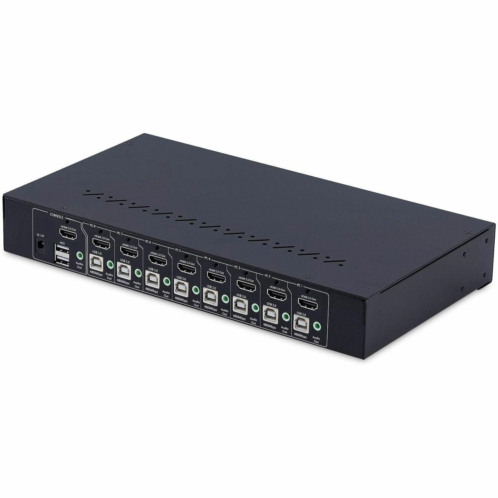 StarTech.com 8-Port HDMI KVM Switch with 1U Rack Mount Kit, 4K 60Hz HDMI 2.0, Push-Button & Hotkey Switching, TAA Compliant