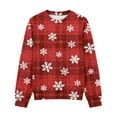 thumbnail image 7 of Lorytime Girls Sweatshirts for Kids Boys Christmas Snowflakes Plaid Shirt Crew Neck Long Sleeve Pullover Cute Tops Red, 7 of 7