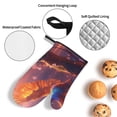 thumbnail image 3 of Honeii Fantasy Bird Illustration Pattern Oven Mitts and Pot Holders, Silicone Oven Gloves,500 F Heat Resistant Oven Mitts Sets, 4PCS, 3 of 6