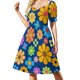 thumbnail image 1 of Flower Power - Vestido retro de flores de los años 60 y 70, manga corta, vestidos de noche de lujo 2025, ropa de mujer, vestido, 1 of 7