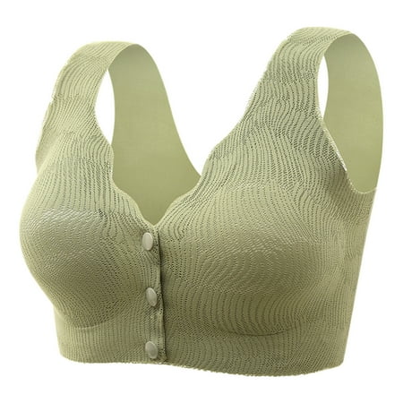 Training Bra Women Seamless Bra Feature V-Neck Demi & Balconette Bra Style W-299 Green L