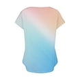 thumbnail image 5 of Women's Fashion 2024 1/4 Button up Blouse Vintage Tie Dye Short Sleeve Tunic Tops Loose Fit Flowy Y2K Tops Dressy Casual Summer Clothes for Teen Girls Henley Neck Flowy Shirts Multicolor T Shirts M, 5 of 5
