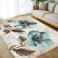 thumbnail image 4 of Spring Floral Vintage Area Rugs 5x8 for Living Room, Retro Teal Tulips Botanical Summer Non Slip Washable Rug Runner, Low Pile Indoor Floor Carpet Mat Bathroom Rugs for Bedroom, Kids Room, 4 of 9