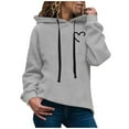 thumbnail image 2 of Vedolay Sweatshirt for Women Women's Casual Sweatshirt Crewneck Long Sleeve Solid Color Shirts,Gray L, 2 of 2