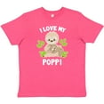 thumbnail image 3 of Inktastic Cute Sloth I Love My Poppi with Green Leaves Youth T-Shirt, 3 of 5