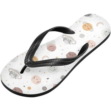 

Galaxy Space Planets Flip Flop Casual Non-slip Thong Sandals for Women Men Beach Summer Slippers XS Indoor Outdoor