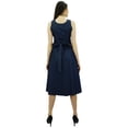 thumbnail image 4 of Bimba Women's Embroidered Denim Shift Dress Sleeveless Mid Calf Length Casual Dresses, 4 of 9