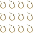 thumbnail image 2 of 32pcs Golden Hoop Earrings for Women Men 15mm Hypoallergenic Stainless Steel Ring Earring 1x0.7mm Pin Small Hoop Earrings Set Earwires Components Golden, 2 of 9