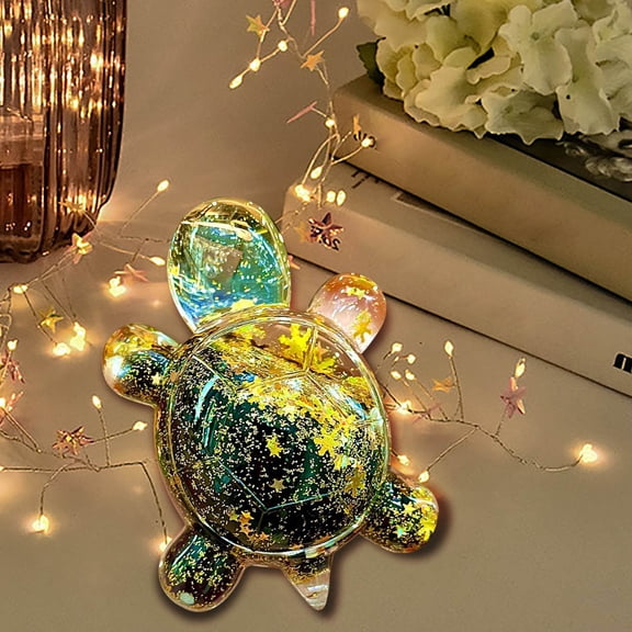 SPOORYYO Large Exploding Flash Turtle Quicksand Ornaments Creative Jewelry Table Setting Unique Gift